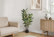 Artificial Plant, 47' Tall, Oak Tree, Indoor, Faux, Fake, Floor, Greenery, Potted, Real Touch, Decorative, Green Leaves, Black Pot