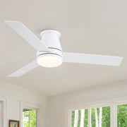 48' White Blades Lowe Profile Ceiling Fans with Light