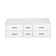 White Double Bath Vanity 60 in. W x 22 in. D, with Carrara Marble Top