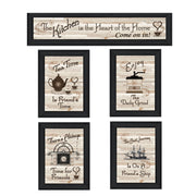 'Kitchen Friendship Collection II' 5-Piece Vignette by Millwork Engineering, Black Frame