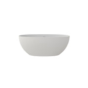 59 Inch Solid Surface Soaking Bathtub - Deep Soak Freestanding Tub