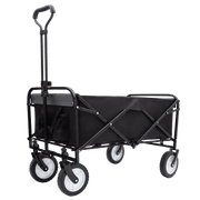 Collapsible Foldable Wagon Cart with strapping system Beach Wagon Utility Cart Utility Wagon Grocery Cart for for Camping Shopping Sports Gardeing Fishing Supports 360lbs All-Terrain Wheels black
