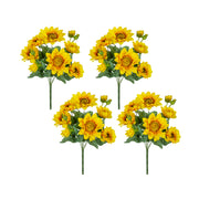 10.2 x 11 x 18.9'H Artificial Yellow Sunflower BushX9,4 Pack
