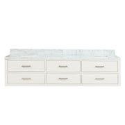 White Double Bath Vanity 80 in. W x 22 in. D, with Carrara Marble Top