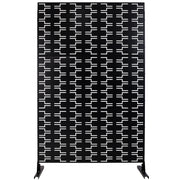 Outdoor & Indoor Privacy Screen Metal Privacy Screen 76' H×48' W, Freestanding Decorative Privacy Screen for Deck Balcony Patio, Privacy Fence Panels for Outside Lawn Garden PS112 BLACK