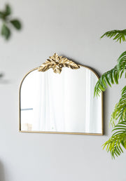 39.5' x 35' Gold Arched Mirror with Metal Frame, Wall- Mounted Mirror for Living Room Bedrrom