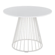 Canary Cosmo Contemporary Dining Table in White Metal and White MDF by LumiSource