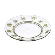 Palm Tree Design 9' Acrylic Dinner Plates Set of 4, Crystal Clear Reusable Unbreakable Kitchen Plates, BPA Free Dishwasher Safe