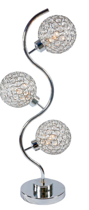 Elegant Crystal Globe Table Lamp – Triple Light Design