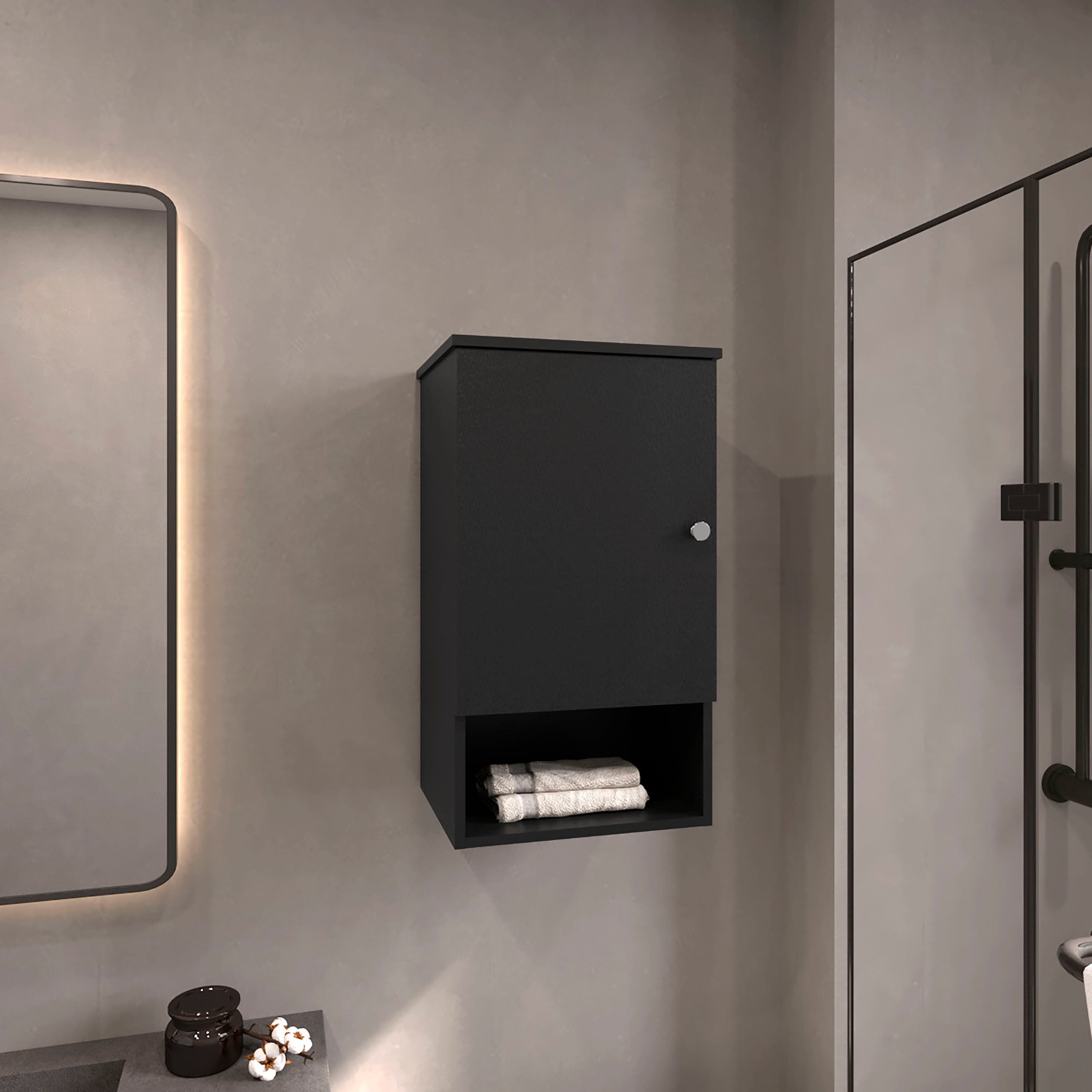 Bathbi 28' tall Medicine Cabinet with Two interior Shelves and One open Shelf