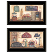 'Bath Collection' 2-Piece Vignette By Pam Britton, Black Frame
