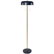 Vesper Modern Floor Lamp Black Metal Shade with White Inner for Living Room, Bedroom & Office