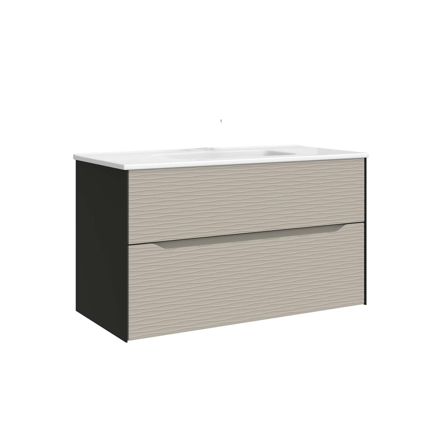 DAX Sahara Vanity Cabinet 40 Matt Black / Matt Mink w/ Onix Basin