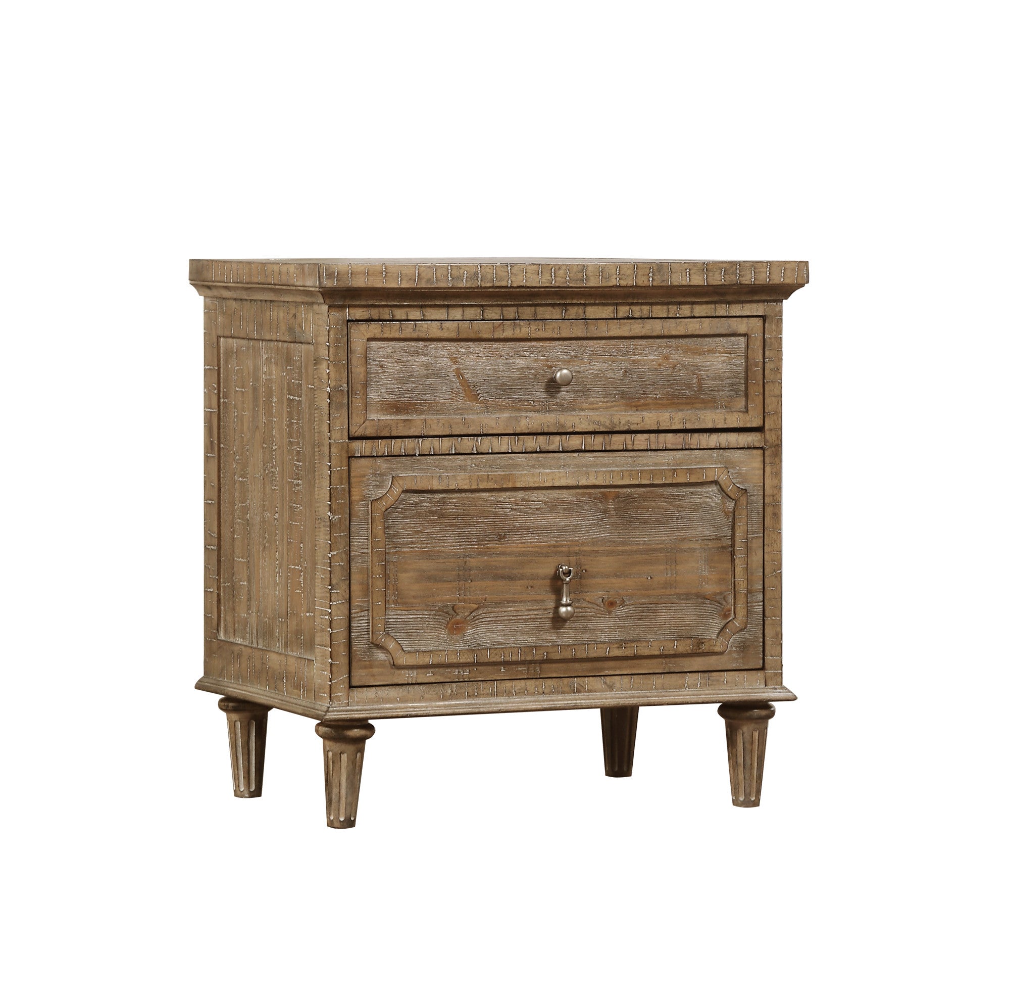 Taupe 2-Drawer Nightstand