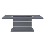 ARIYA Dark Grey Dining Table with MDF, Glass, and Acrylic Construction, 79x39 inches