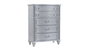 Mystic Contemporary Style 5-Drawer Chest made with wood in Silver same as B009P309548 (CA inventory)