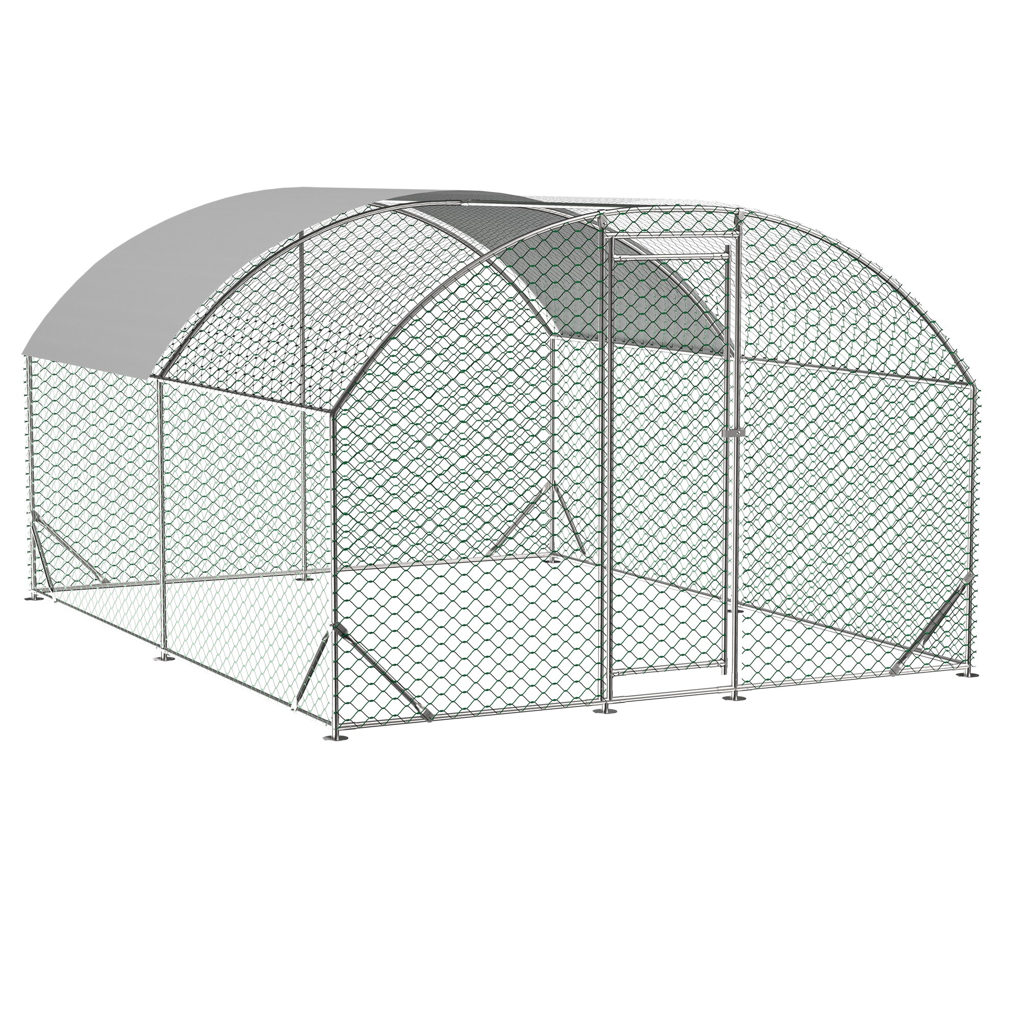 Large Chicken Coop Metal Chicken Run with Waterproof and Anti-UV Cover, Dome Shaped Walk-in Fence Cage Hen House for Outdoor and Yard Farm Use, 1' Tube Diameter, 9.84' x 13.12' x 6.56'
