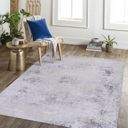 MAVAL Gold Washable Rug 4x6 Area Rug (Gray+Gold, 4' x 6')