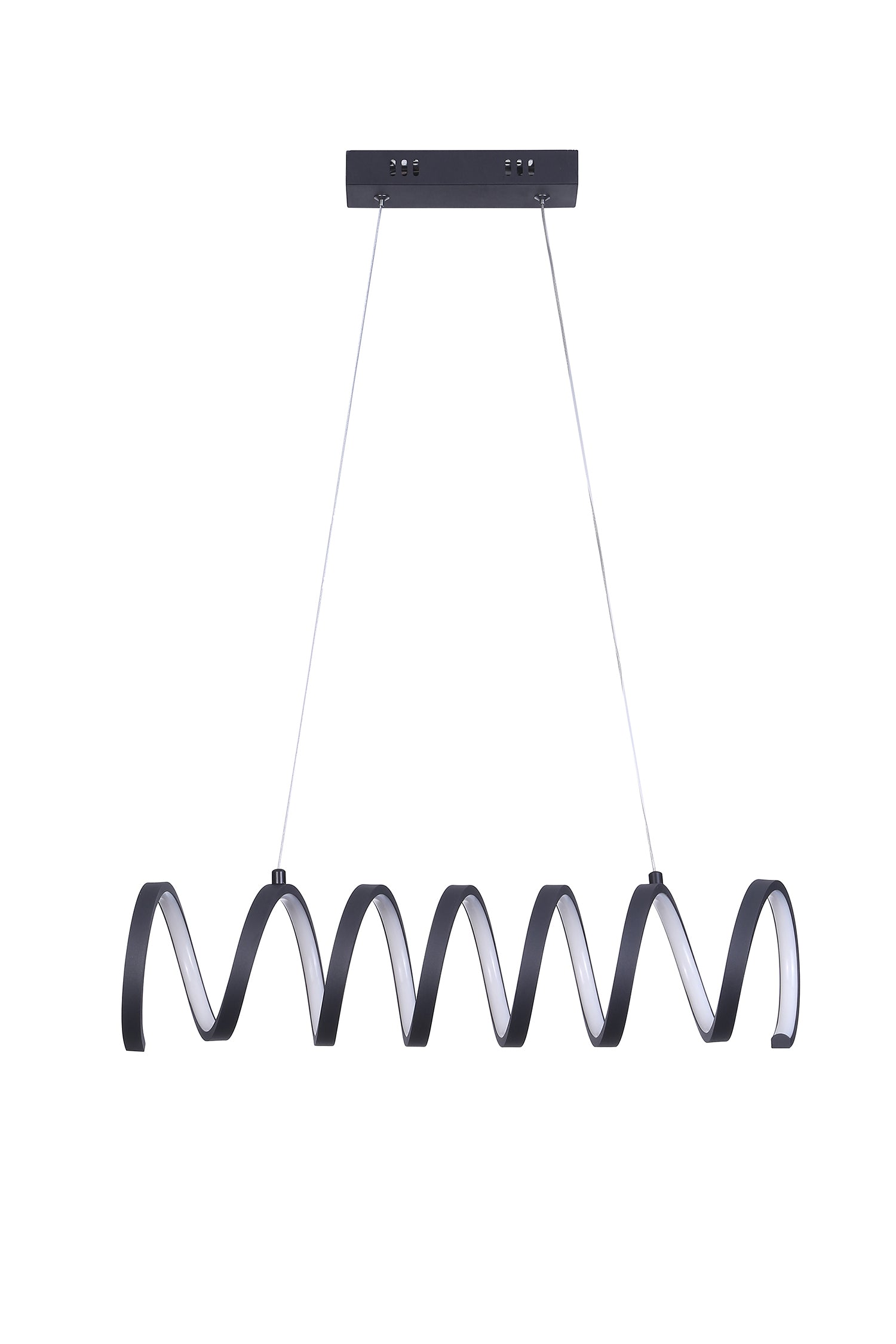 23'L X 6'H Spiral Loop Aluminum Integrated 14 W Led W/ Adjustable 47' - 12' Suspension Wire Modern Ceiling Pendant