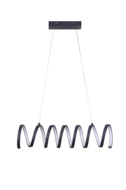 23'L X 6'H Spiral Loop Aluminum Integrated 14 W Led W/ Adjustable 47' - 12' Suspension Wire Modern Ceiling Pendant