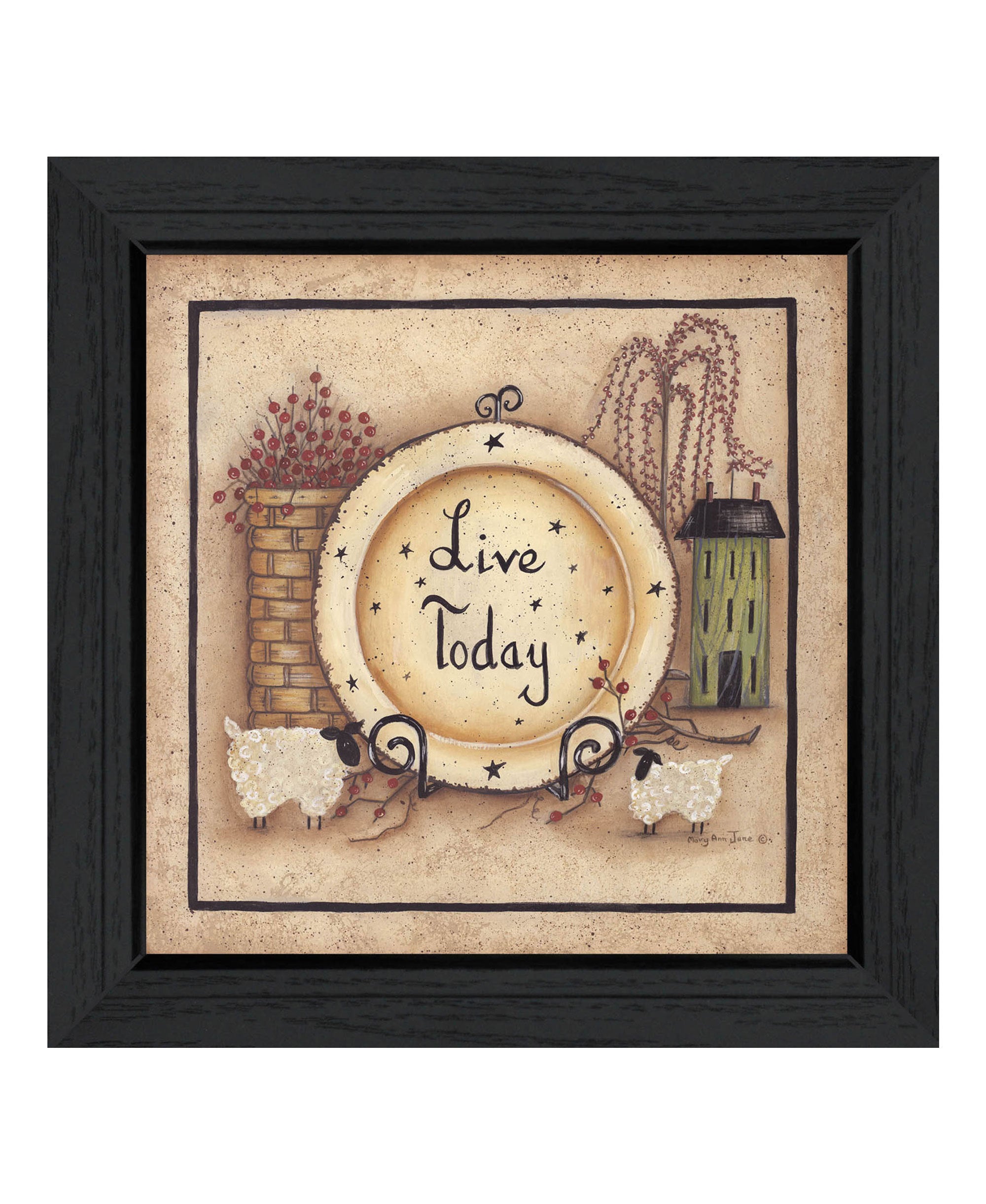 'Live Today' by Mary Ann June, Ready to Hang Framed Print, Black Frame