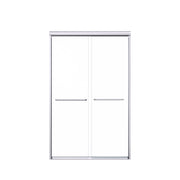 Chrome Semi-Frameless Double Sliding Shower Door with 6mm SGCC Tempered Glass, 44'-48'W x 72'H