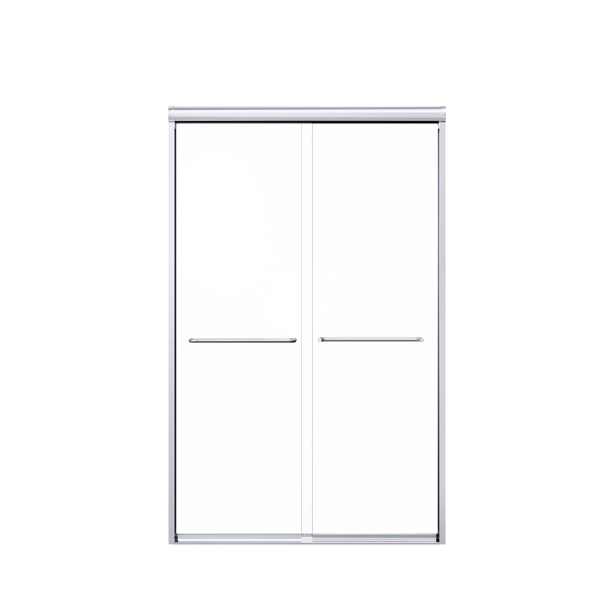 Chrome Semi-Frameless Double Sliding Shower Door with 6mm SGCC Tempered Glass, 44'-48'W x 72'H