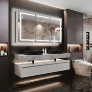 Smart LED Medicine Cabinet with GFCI Outlet & Blum Hinges, Built-in High-Power , 66*36inch , Stepless Dimming & Anti-Fog  Integrated Design  Multifunctional Bathroom Storage