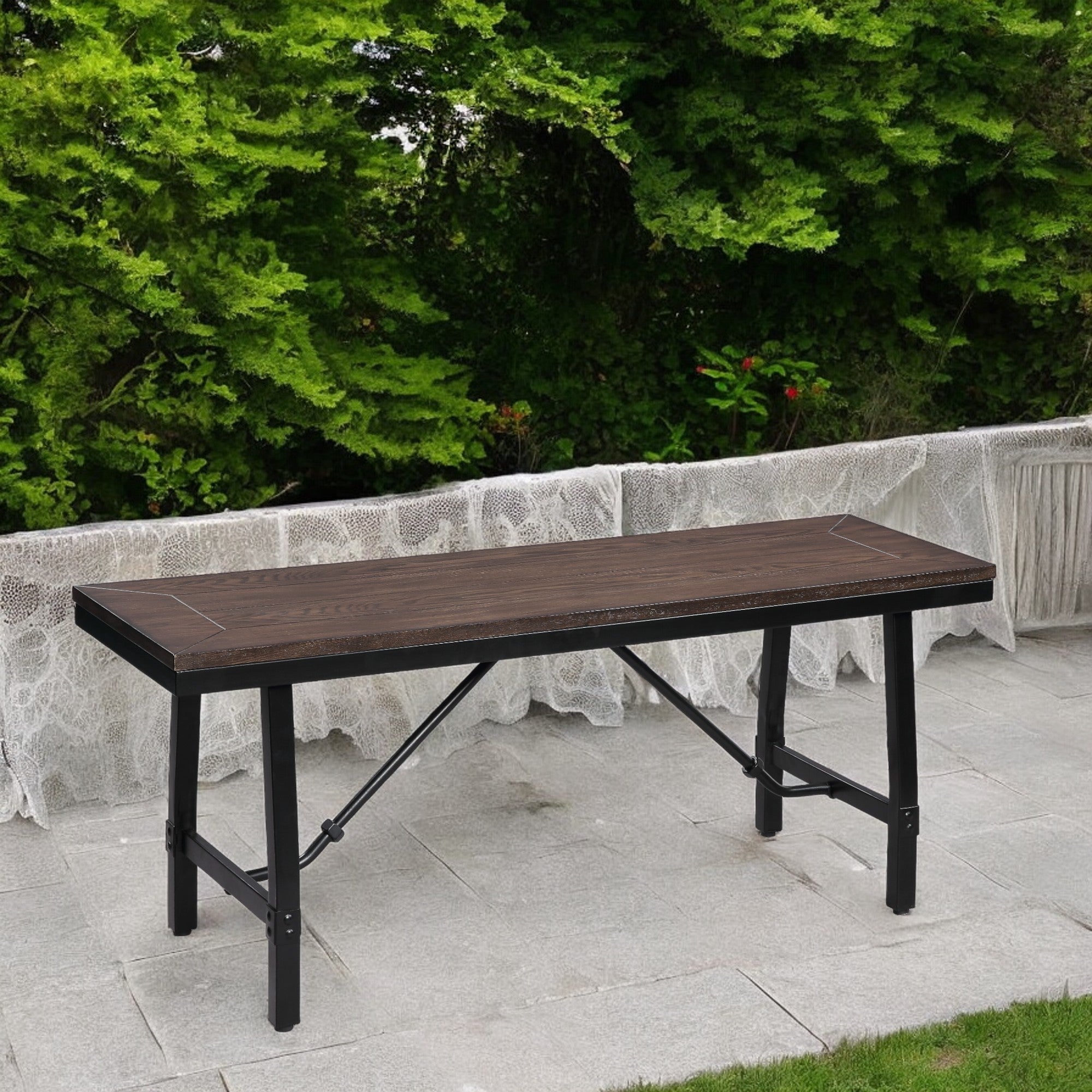 Mariatu Oak & Black Finish Bench
