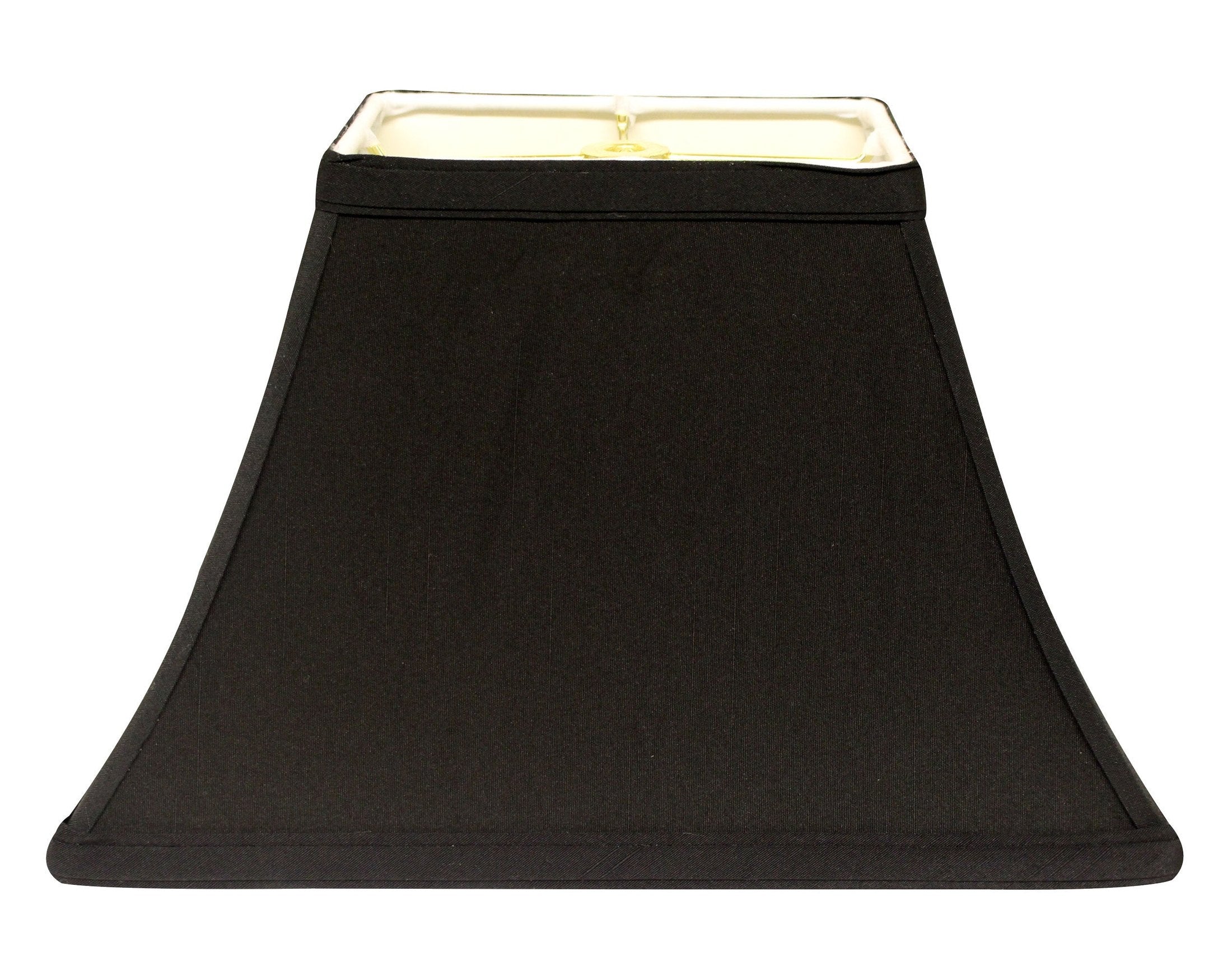 Slant Rectangle Bell Hardback Lampshade with Washer Fitter, Black (with white lining)