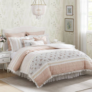 9 Piece Cotton Percale Comforter Set Blush Cal King