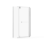 Goodyo Neo-Angle Frameless Shower Door with Acrylic Base Combo Chrome Finish 36' x 36' x 72'