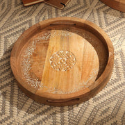 DECORATIVE TRAY CARVED ROUND