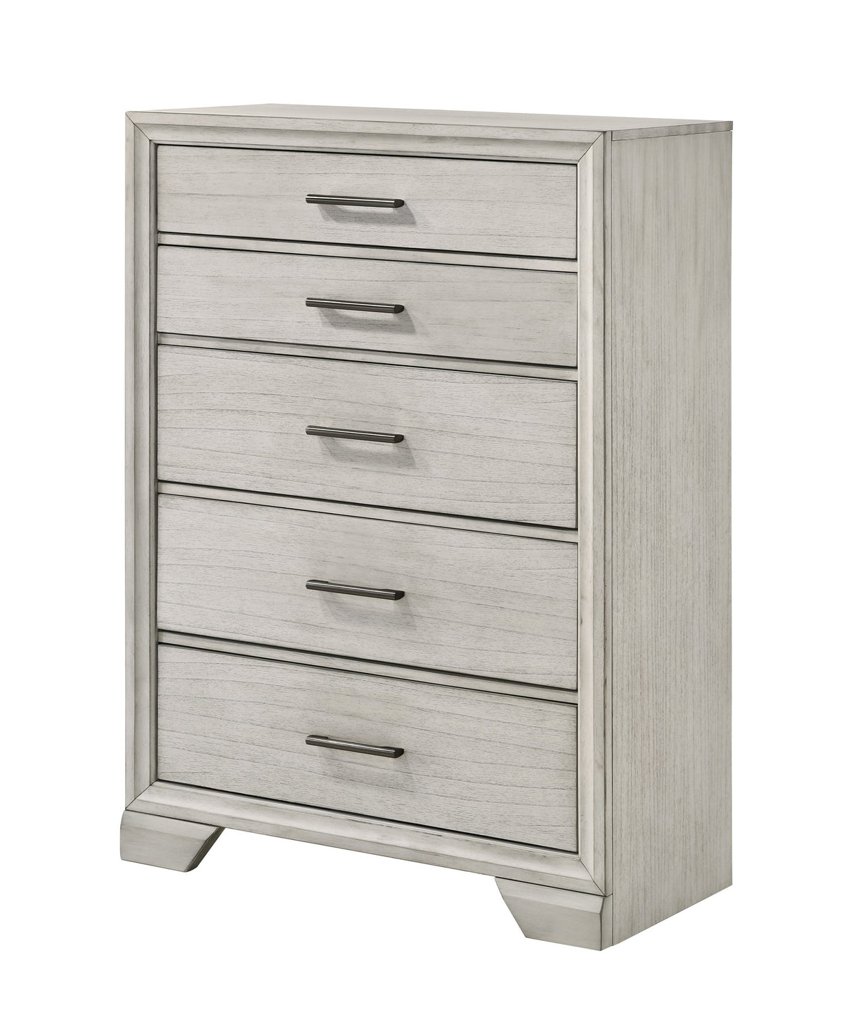 1pc Contemporary Style Storage Drawers Chest Bedroom Solid Wood Wooden Furniture White Mist Finish