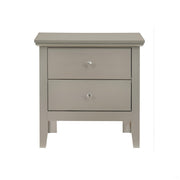 Elegant Silver Champagne Nightstand with Convenient Storage and Smooth Finish