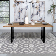 Montesano Natural Acacia and Black Rectangular Dining Table