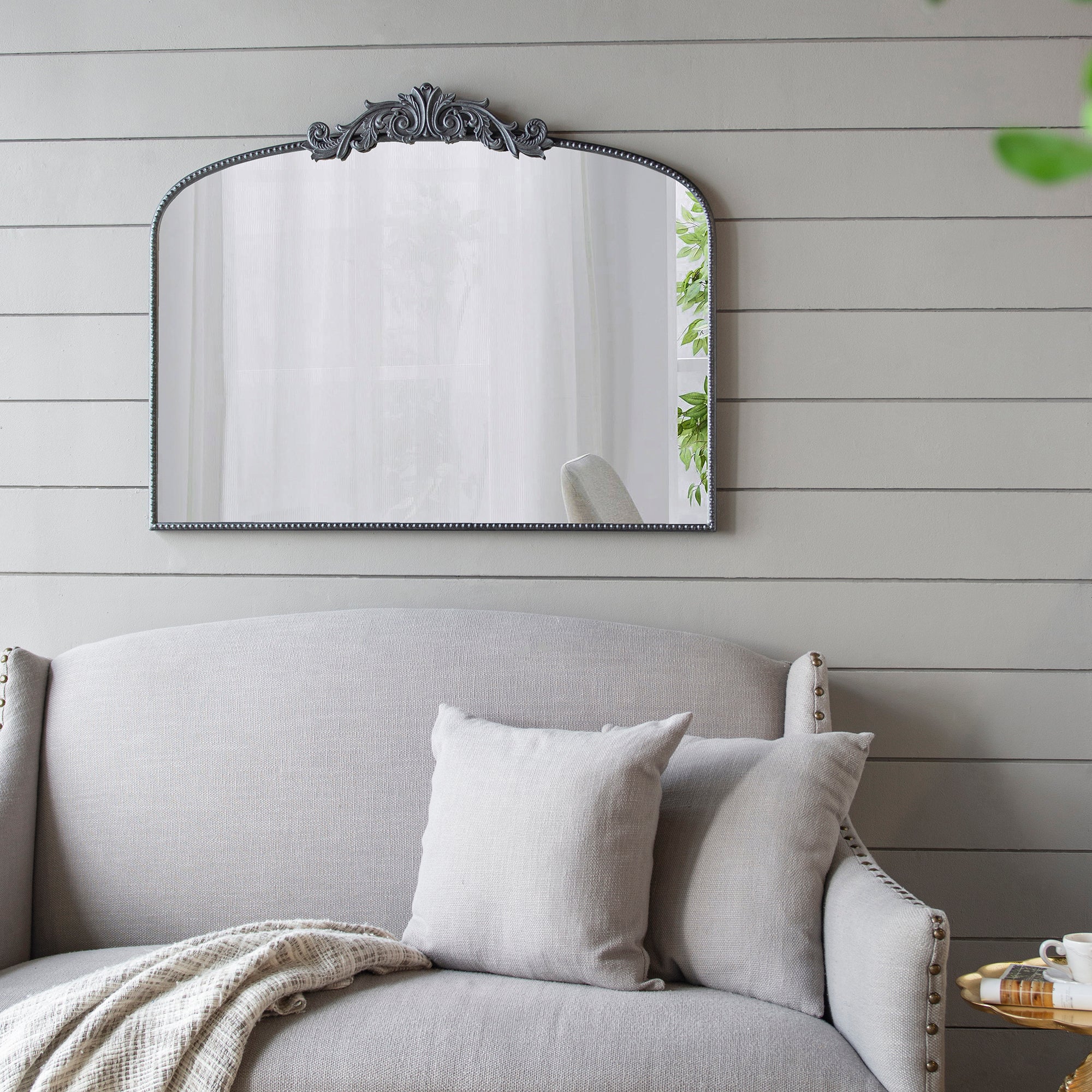 40' x 31' Classic Design Large Arch Mirror and Baroque Inspired Frame for Living Room Bathrrom Enterway Console