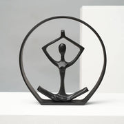 Black Aluminum Yoga Pose Sculpture Figurine–10x1.5x10'