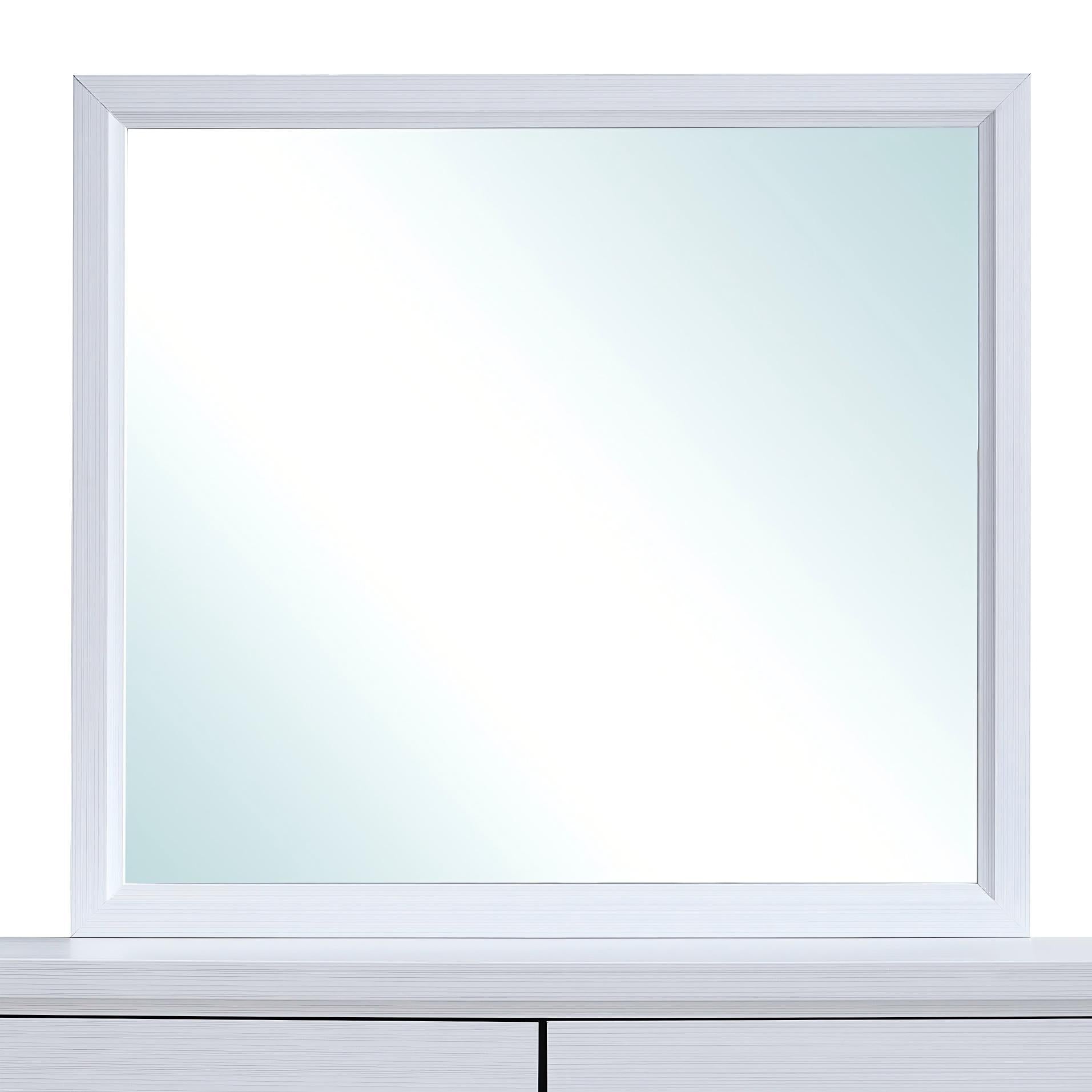 Glasgow G04390-M Mirror with White Laminate Finish and Low-Distortion Glass