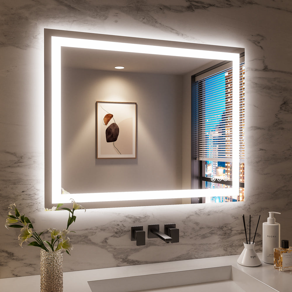 48x32 Inch Frameless LED Bathroom Mirror,Smart Mirror