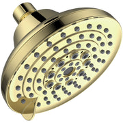 6 Spray Settings High Pressure Shower Head 5' Rain Fixed Showerhead - Gold Adjustable Shower Head with Anti-Clogging Nozzles, Low Flow Easily Installation