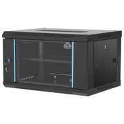 6U Wall Mount Network Server Cabinet, 15.5'' Deep, Server Rack Cabinet Enclosure, 200 lbs Max. Ground-mounted Load Capacity, with Locking Glass Door Side Panels, for IT Equipment, A/V Devices