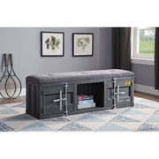 Grey and Gunmetal Storage Bench