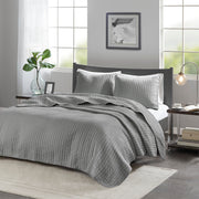 3 Piece Quilt Set Grey Full/Queen