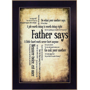 'Father Says' By Susan Ball, Printed Wall Art, Ready To Hang Framed Poster, Black Frame