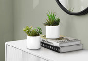 Artificial Plant, 7' Tall, Succulent, Indoor, Faux, Fake, Table, Greenery, Potted, Set Of 2, Decorative, Green Plants, White Ceramic Pots