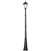 Outsunny 94.5' Solar Lamp Post Light, Dusk to Dawn Vintage Style Street Light, Aluminum Solar Powdered Lamp, PIR Motion Sensor for Garden, Lawn, Pathway, Driveway, Black