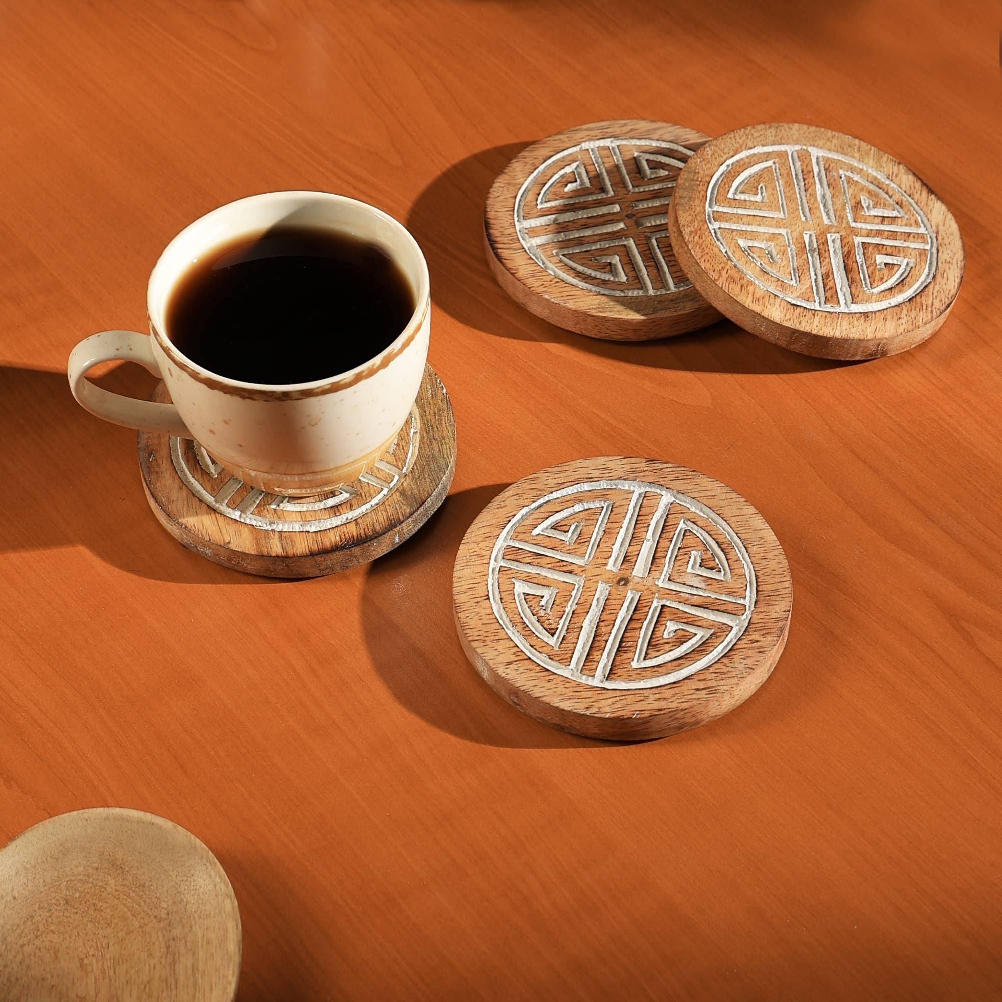 Wooden Coasters for Home and Office Use-4 Pcs