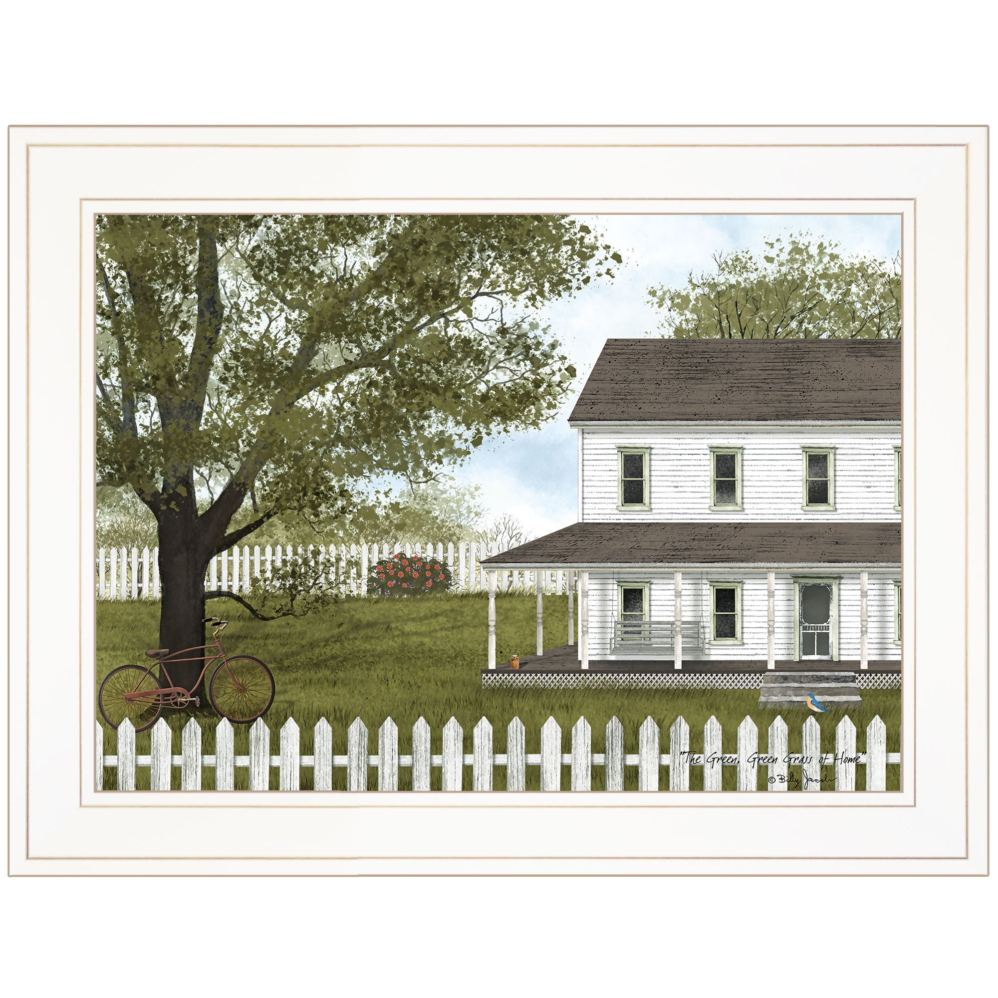 'GREEN, GREEN GRASS OF HOME' by Billy Jacobs, Ready to Hang Framed Print, White Frame