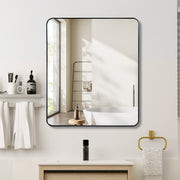 Black 30 'x36' Rectangular Bathroom Wall Mirror